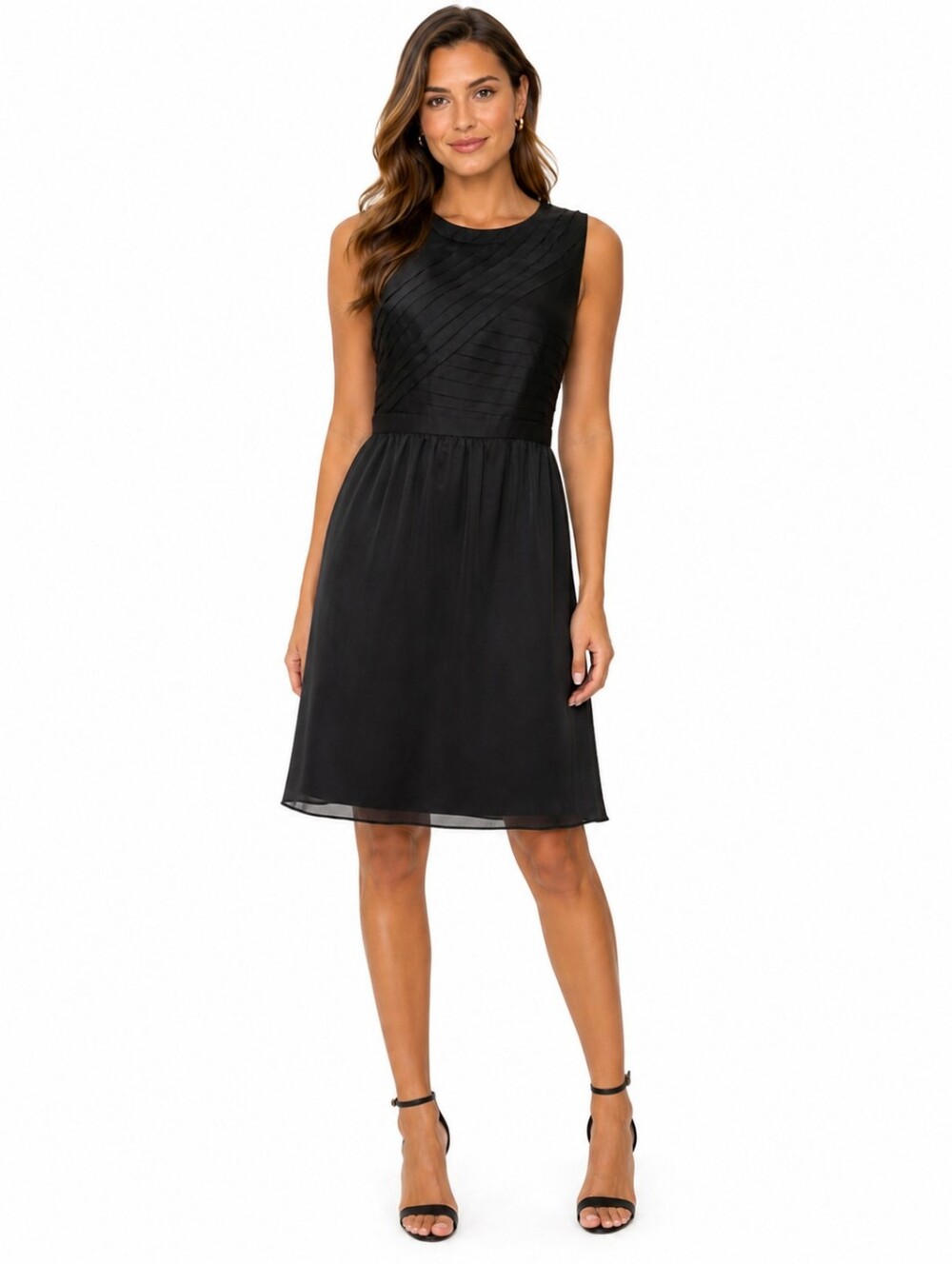 J Crew Classic Cocktail Black Sleeveless 100% Silk A-Line Dress Size 2 Party